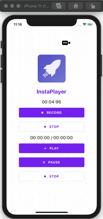 audio player and recorder on stop