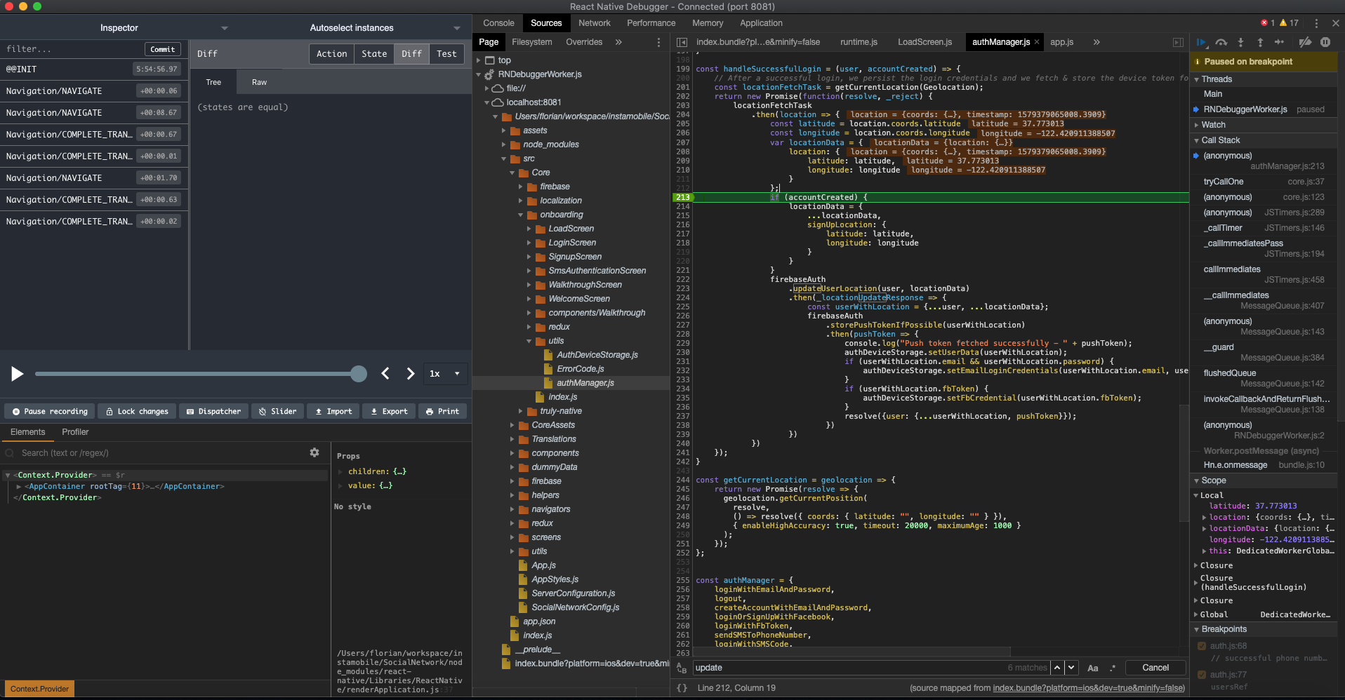 breakpoints getting hit