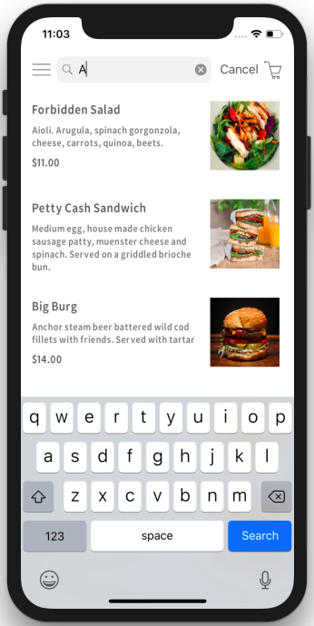 food-restaurant-app-template-ios-search-keyboard-screen