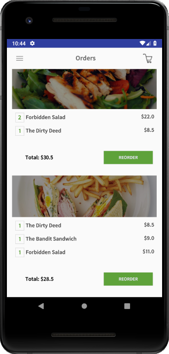 android studio project restaurant