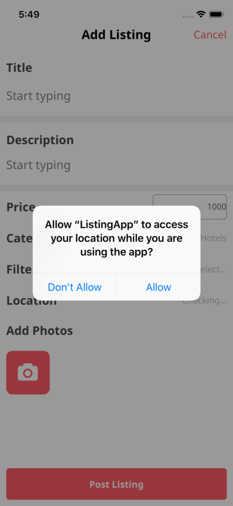 universal listings app template react native