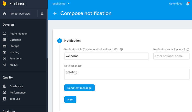 push notifications firebase android