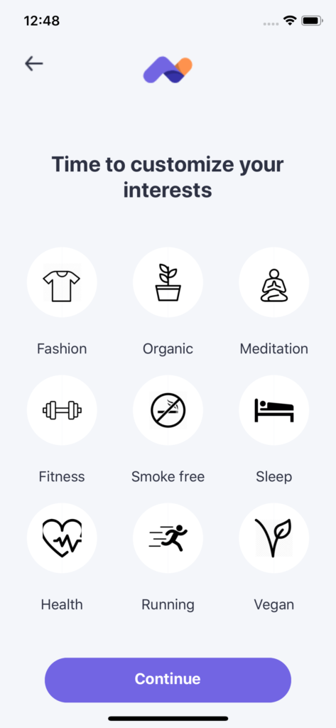 fitness mobile app template