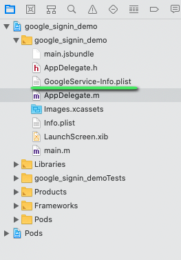 add google service plist to xcode