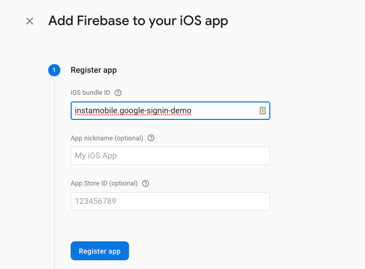 add new firebase app name